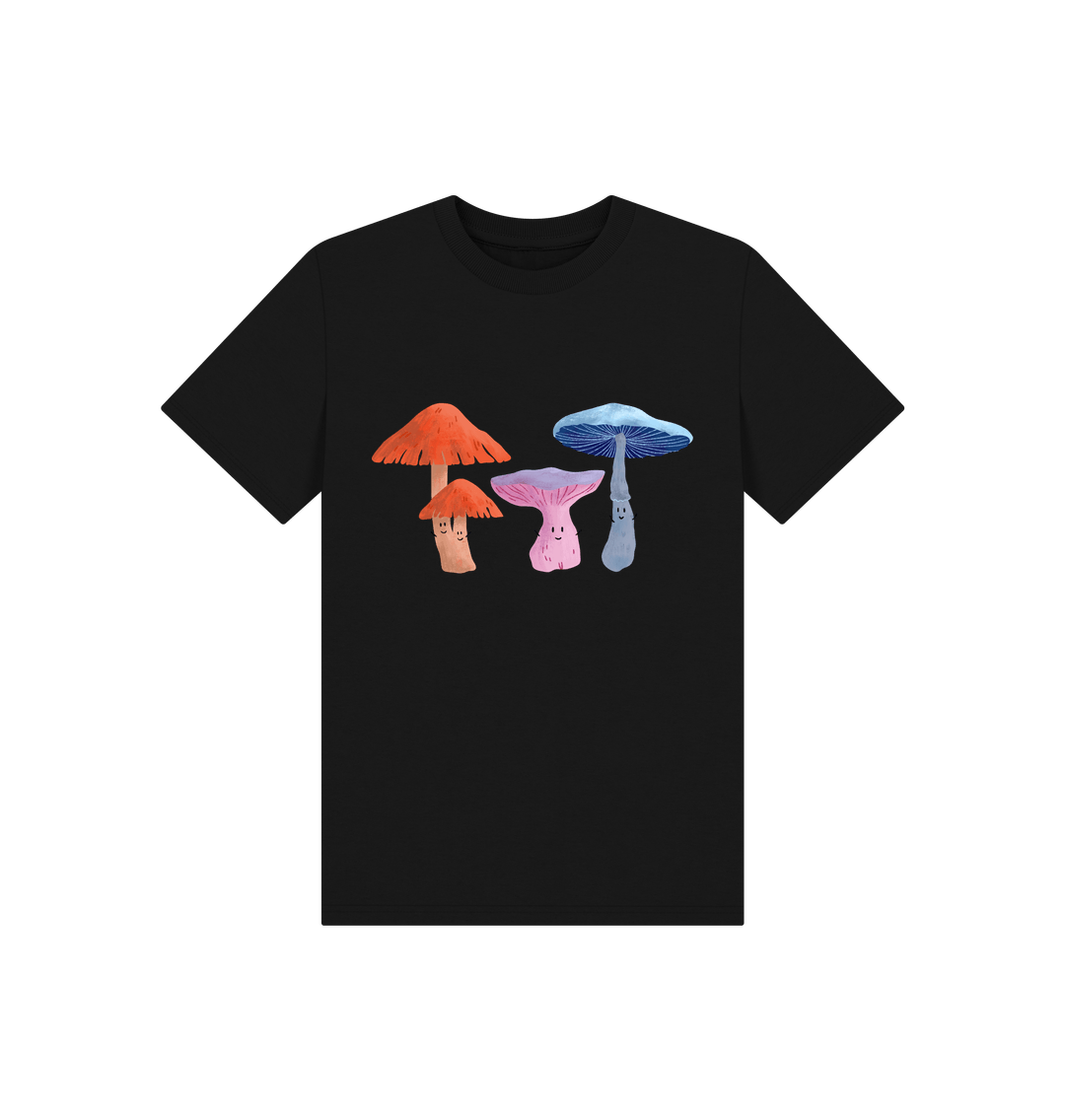 Black Happy Fungi T-shirt (Kids)