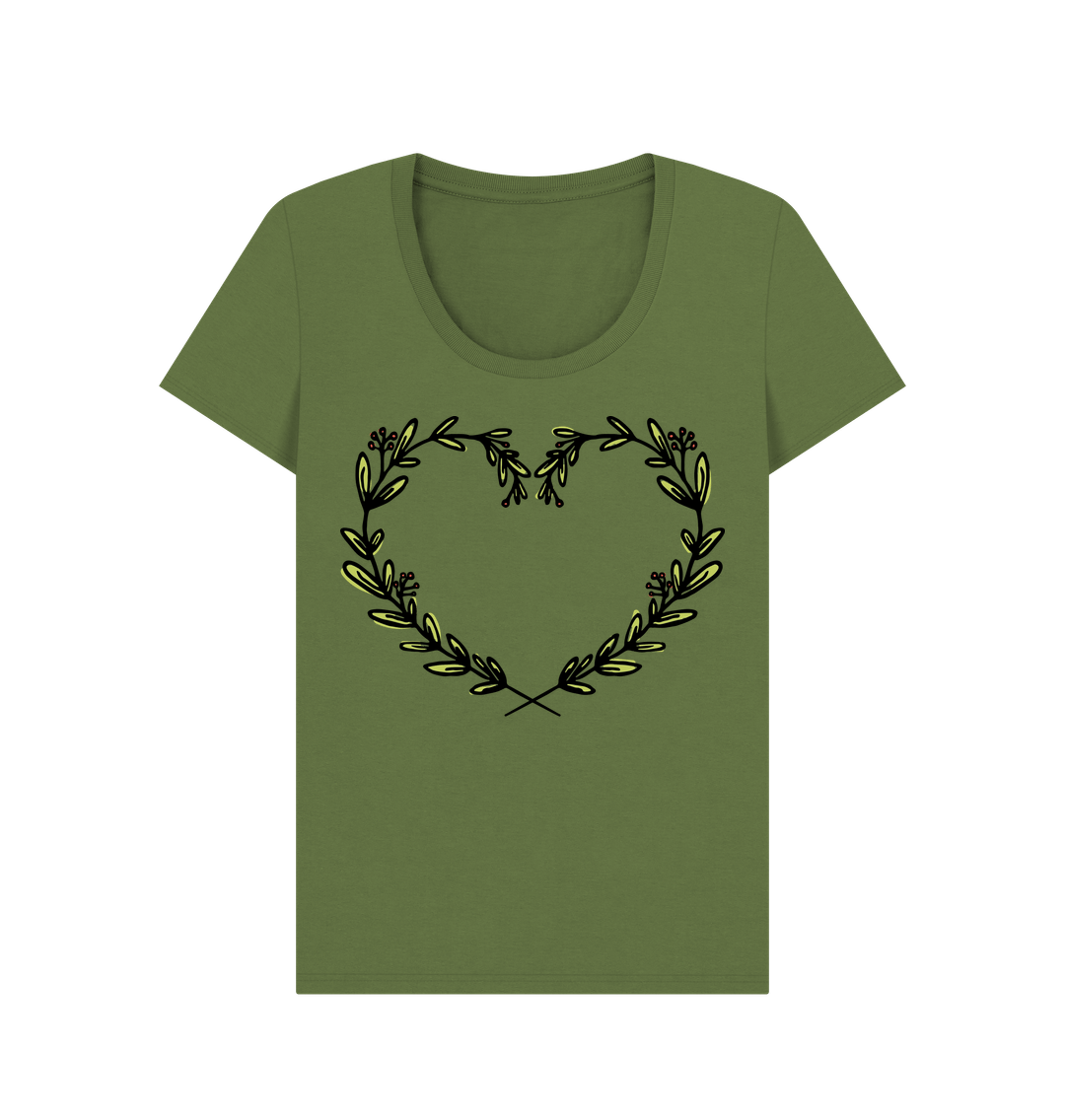Khaki Printed T-shirt Front