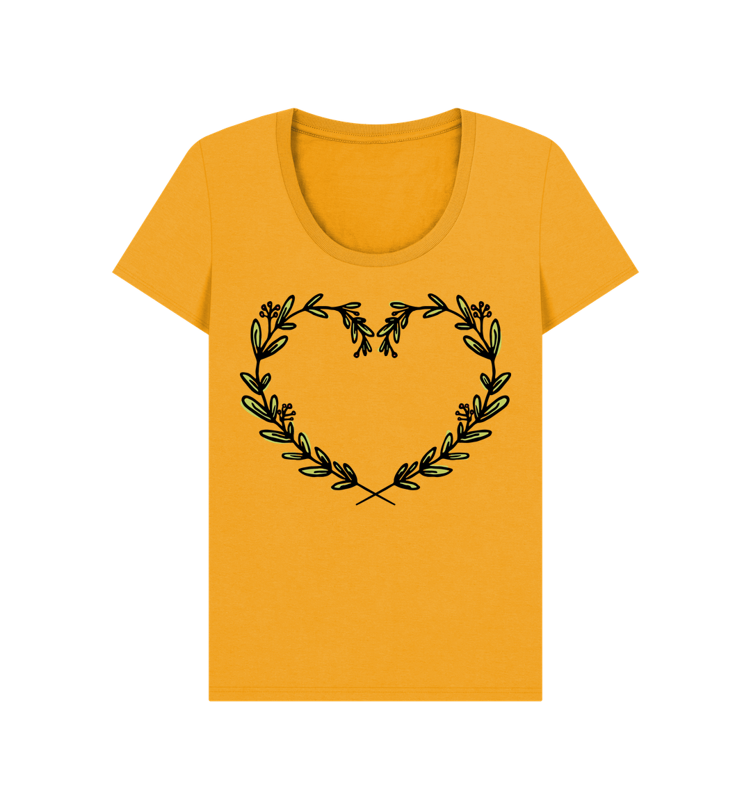 Mustard Printed T-shirt Front