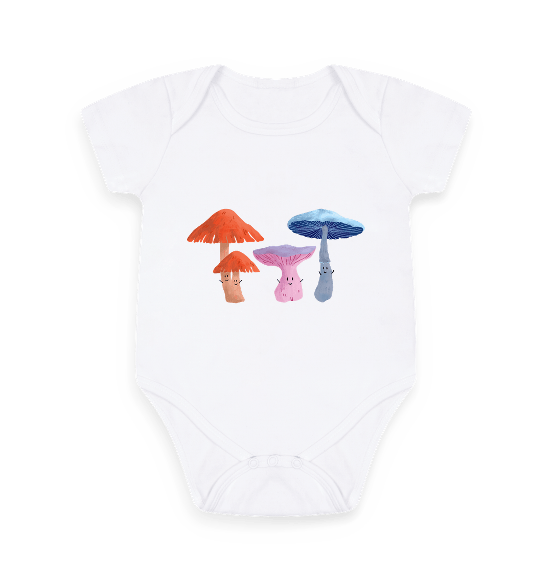 White Printed baby grow Front