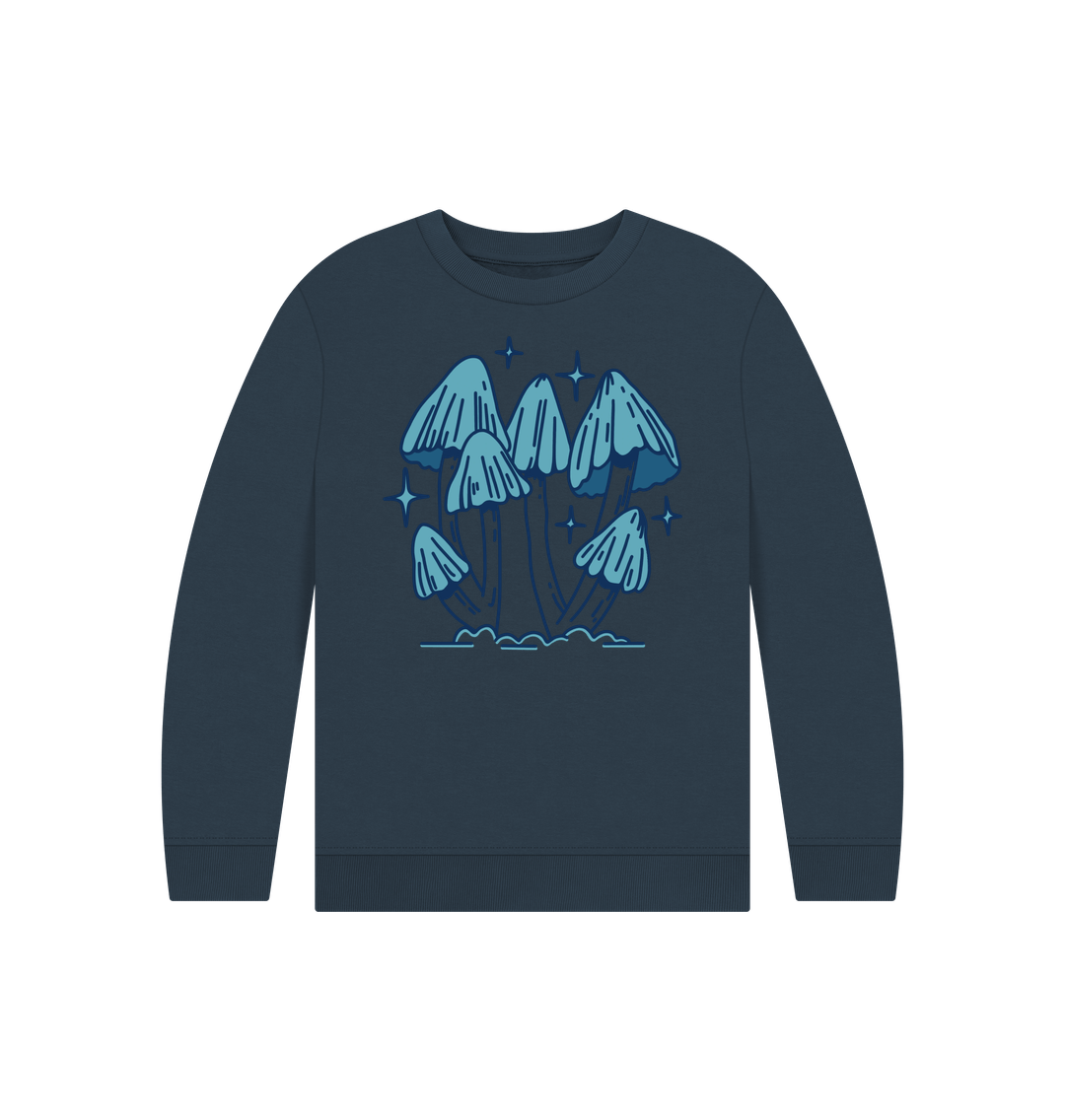 Navy Blue Blue Fungi Design - Organic Jumper (Kids)