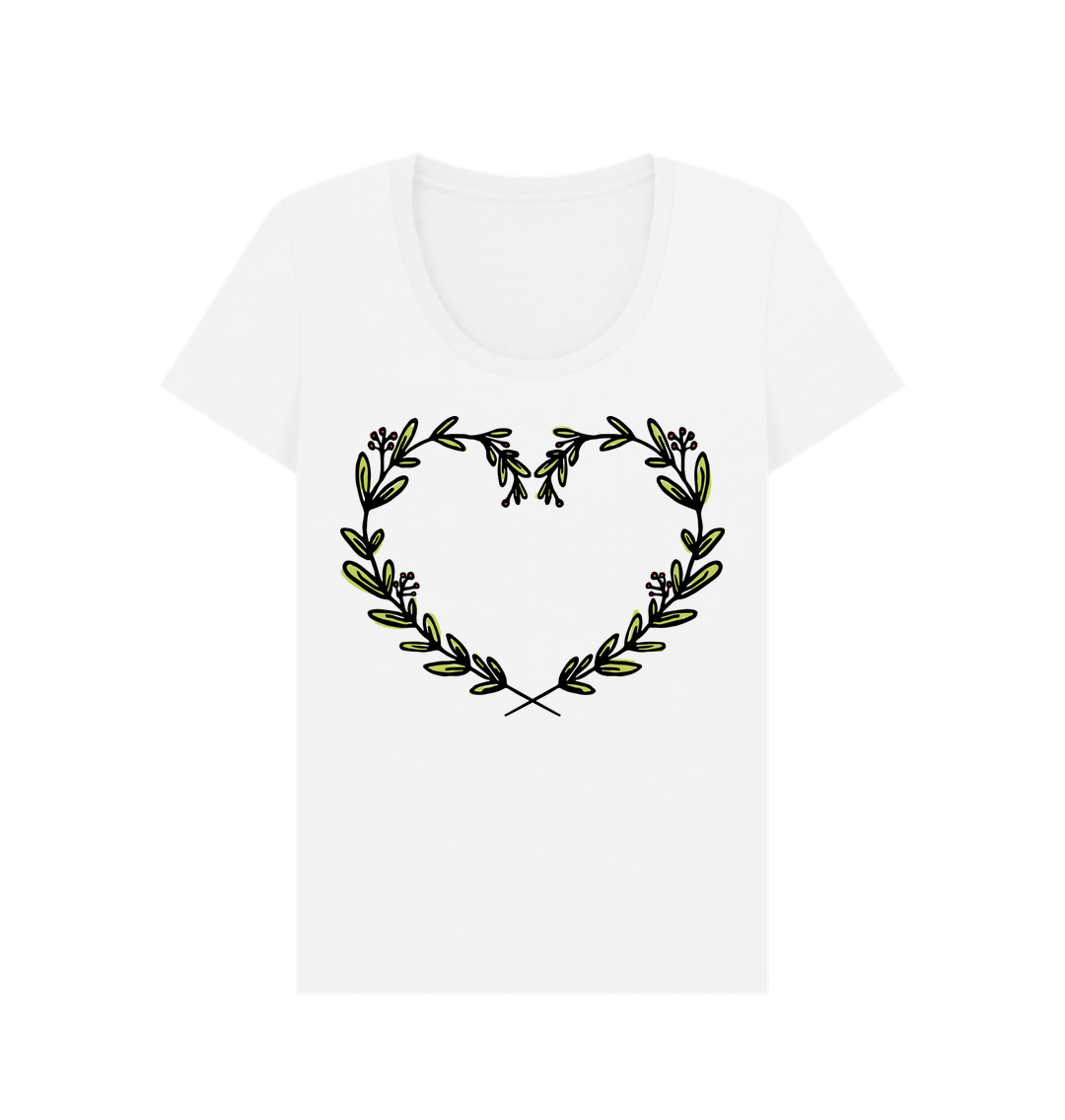 White Mistletoe Design - Women's Scoop Neck T-Shirt