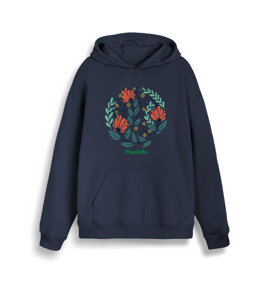 French Navy Flower Design - Unisex Hoodie Sweatshirt