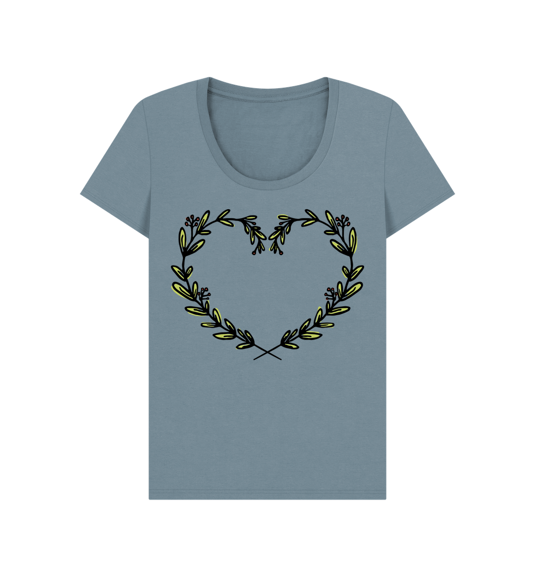 Stone Blue Printed T-shirt Front