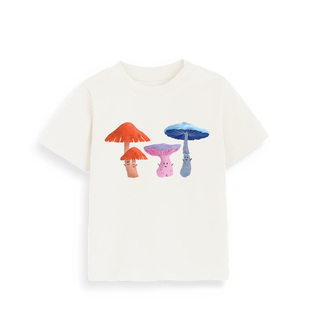 Organic Natural Happy Fungi Design - Baby T-shirt