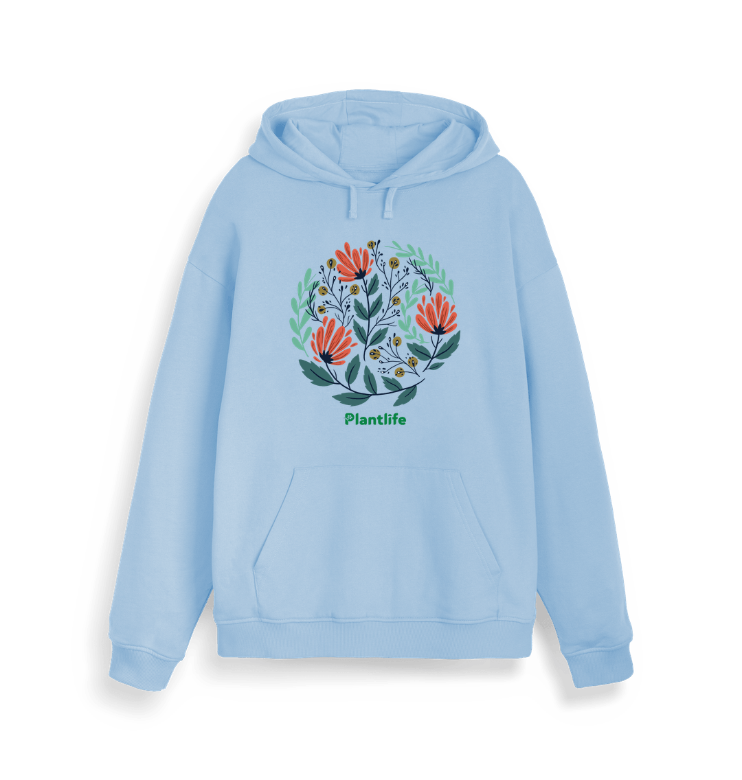 Blue Soul Flower Design - Unisex Iconic Hoodie Sweatshirt