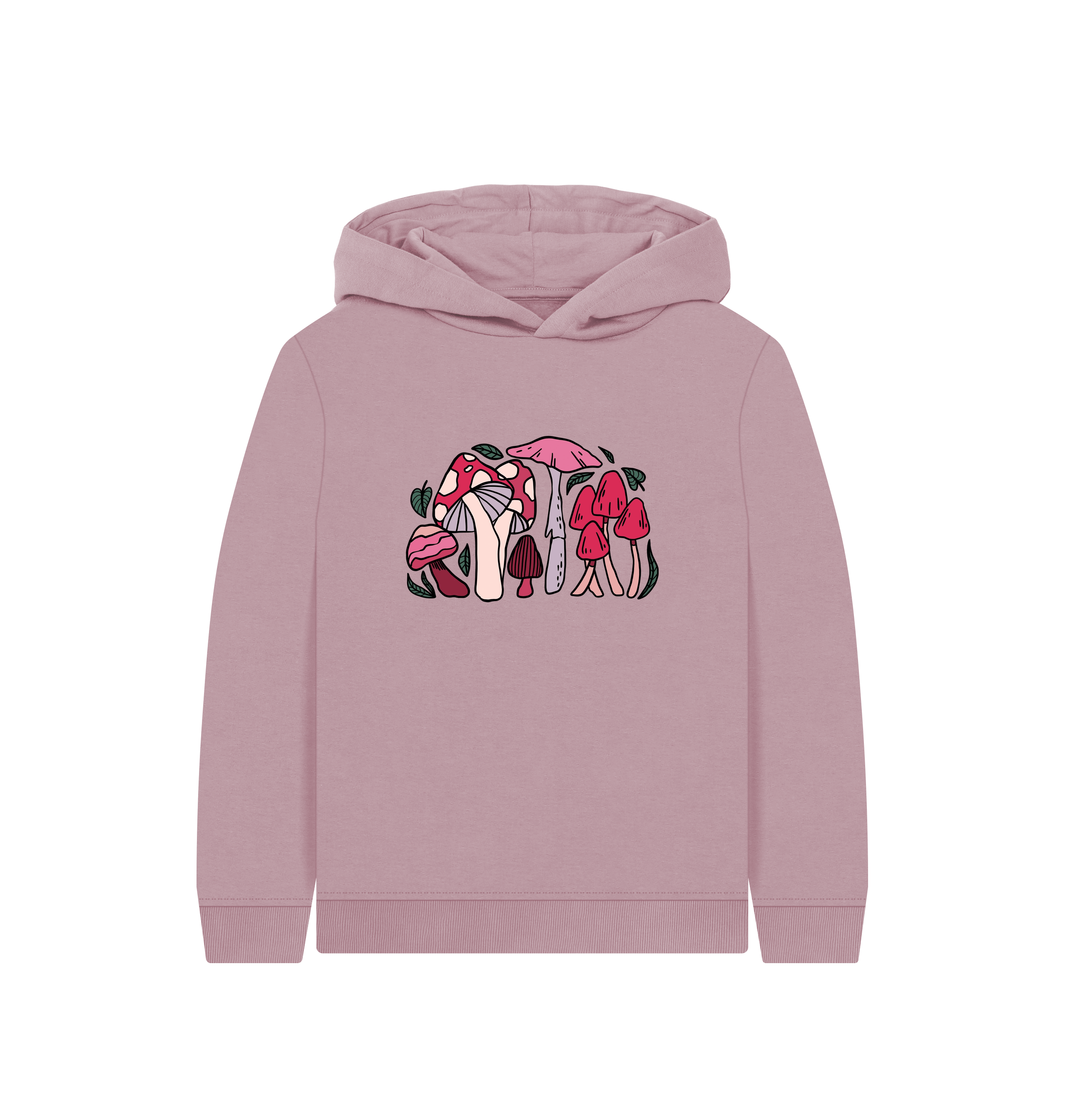 Mauve Printed Kids Hoodie Front