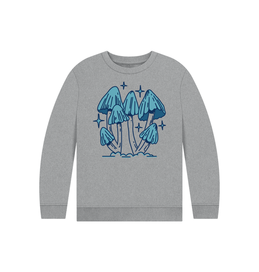 Athletic Grey Blue Fungi Design - Organic Jumper (Kids)