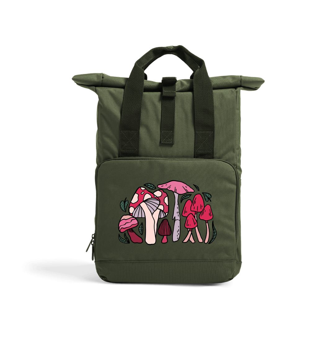 Olive Green Fungi Rolled-top Backpack