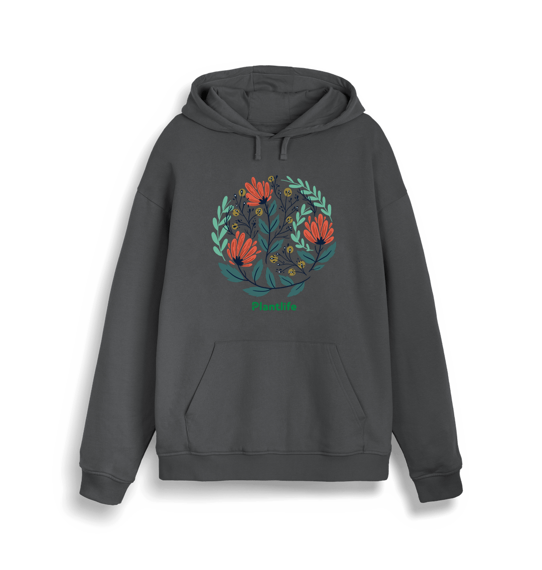 Anthracite Flower Design - Unisex Iconic Hoodie Sweatshirt