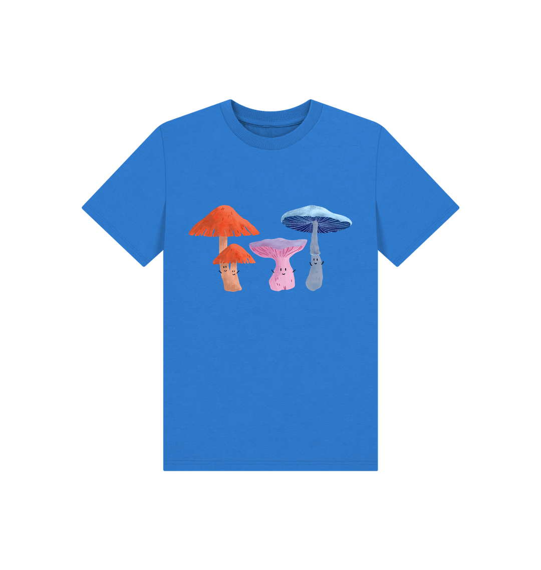 Bright Blue Happy Fungi T-shirt (Kids)