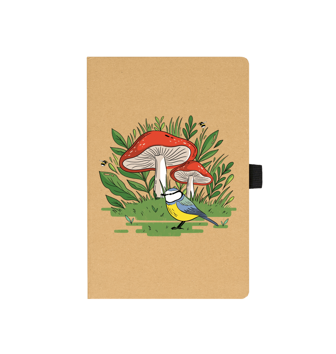 Kraft Fungi & Blue Tit Notebook