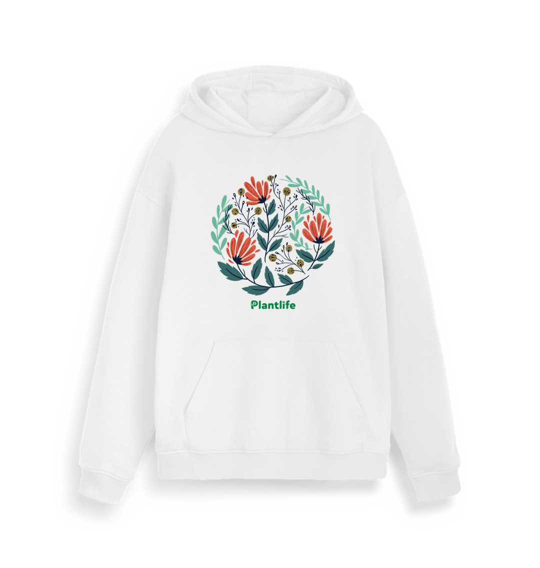 White Flower Design - Unisex Hoodie Sweatshirt