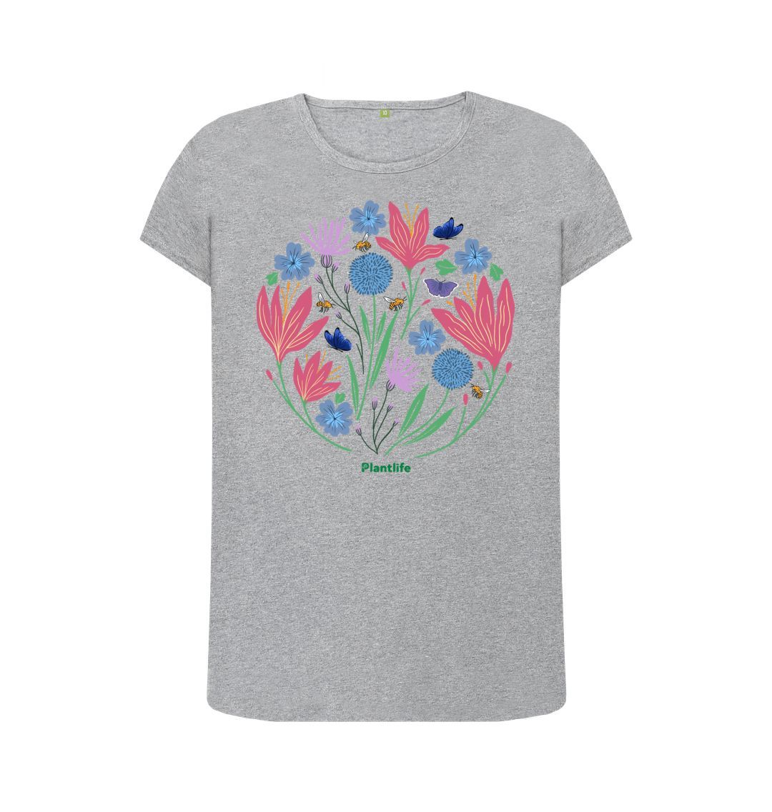 Athletic Grey Women's Bees and Butterflies T-Shirt