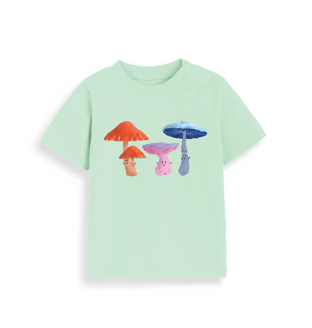 Mint Happy Fungi Design - Baby T-shirt