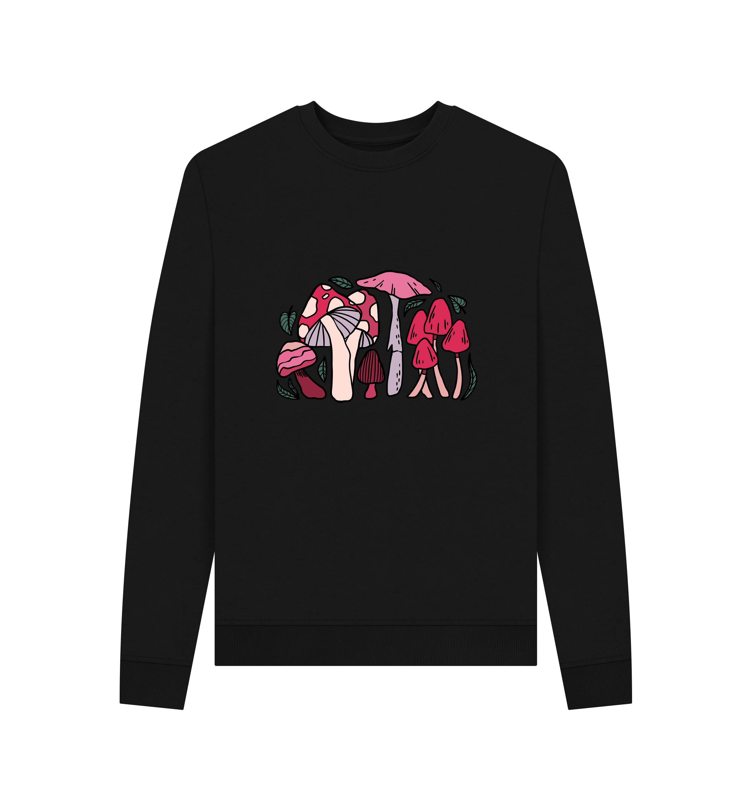 Black Recycled Printed Sweater Front