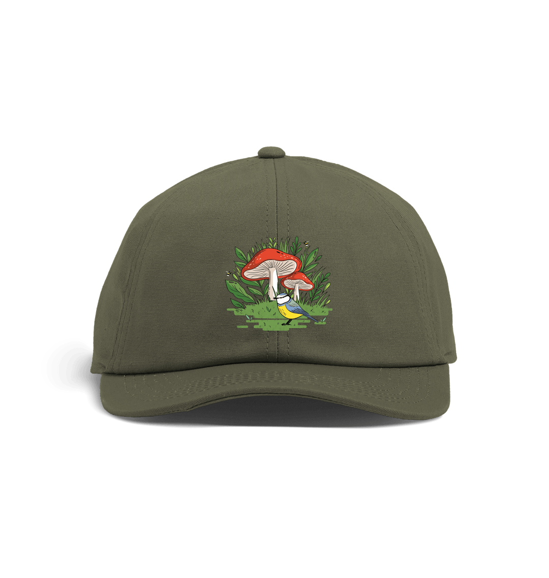 Olive Green Fungi and Blue Tit Baseball Cap