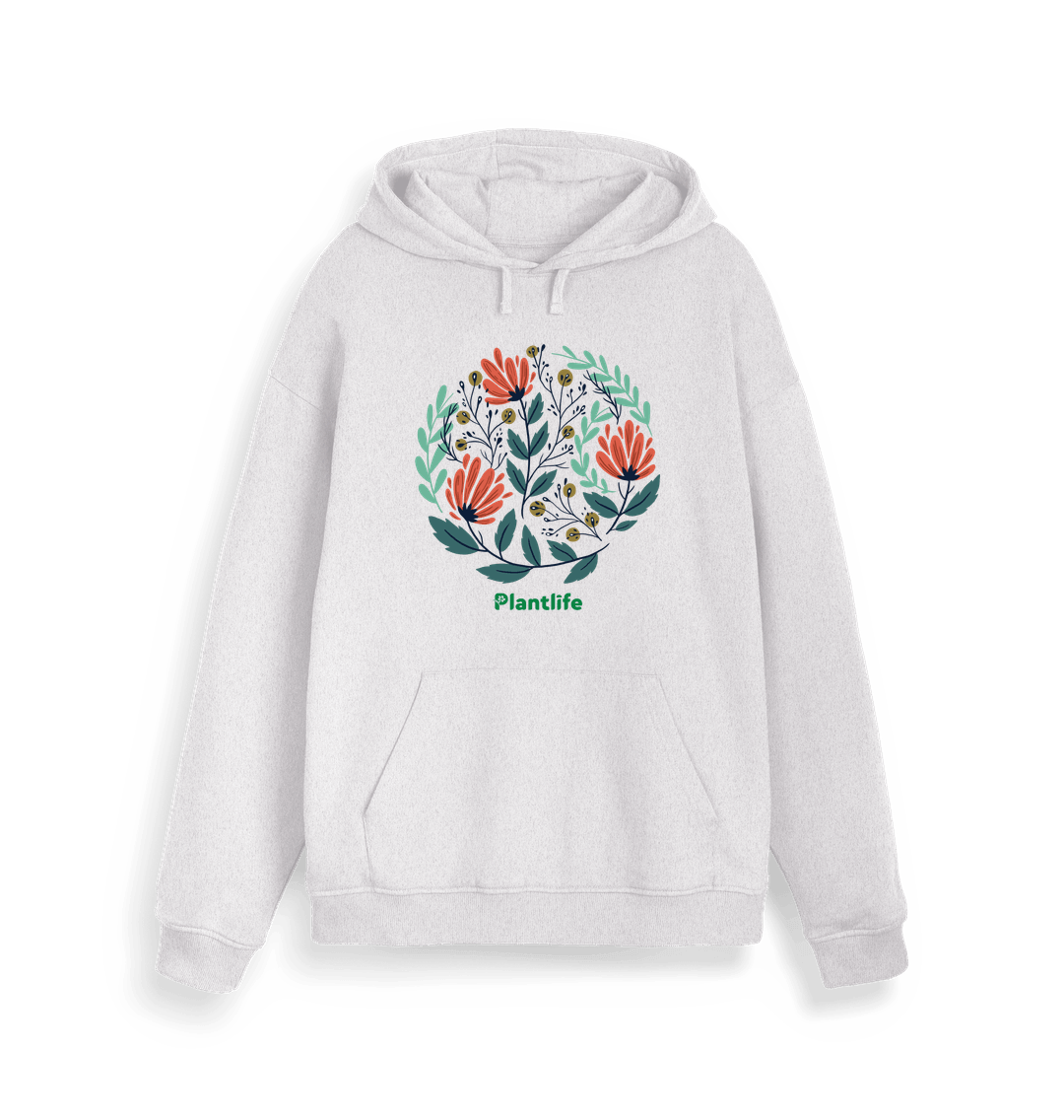 Cool Heather Grey Flower Design - Unisex Iconic Hoodie Sweatshirt