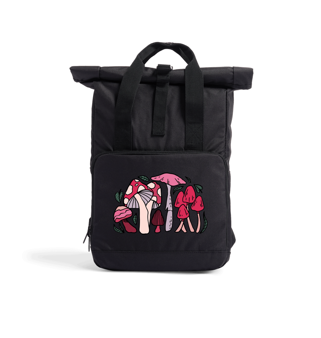 Black Fungi Rolled-top Backpack