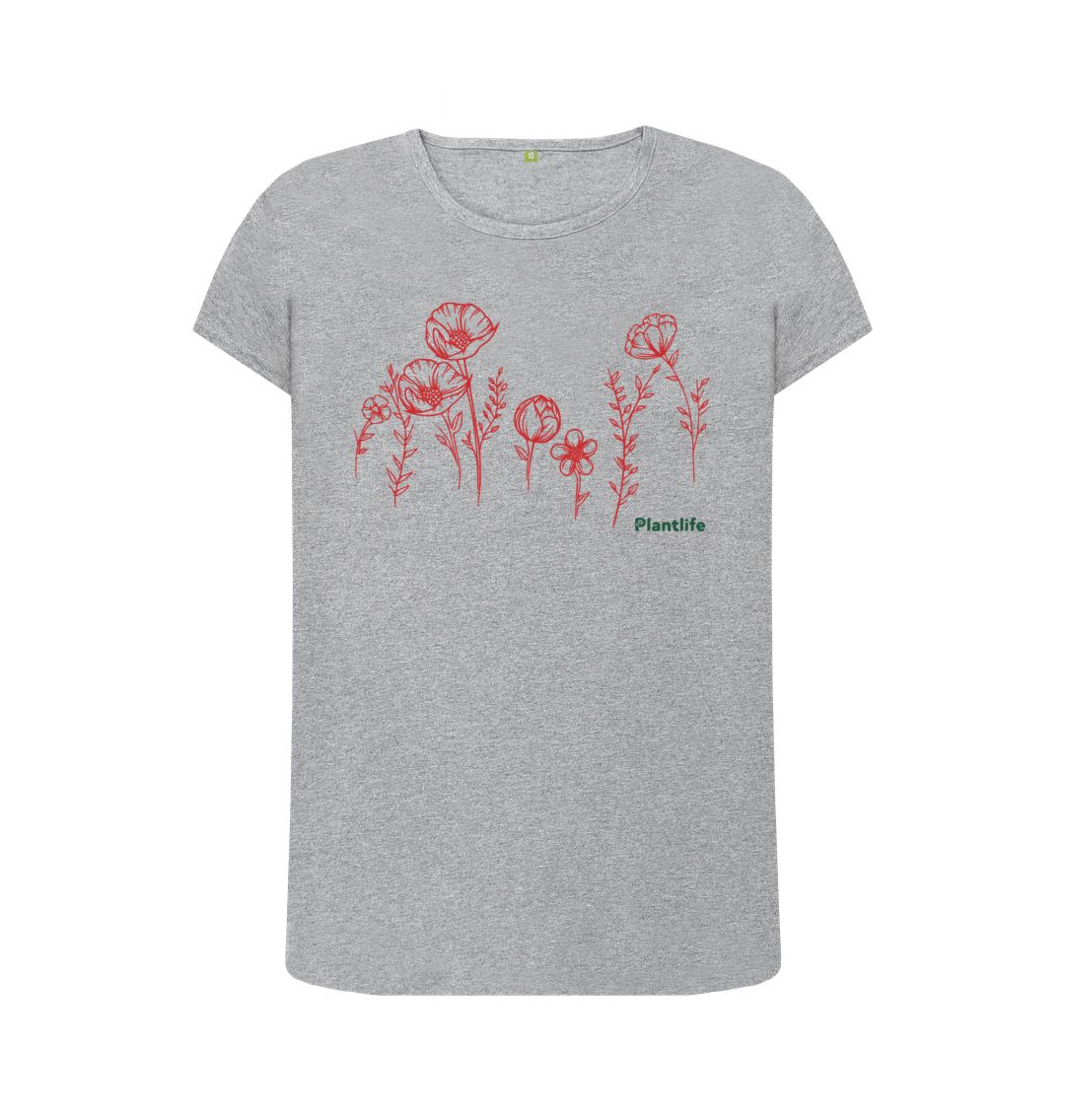 Athletic Grey Women's Wild Flower T-Shirt
