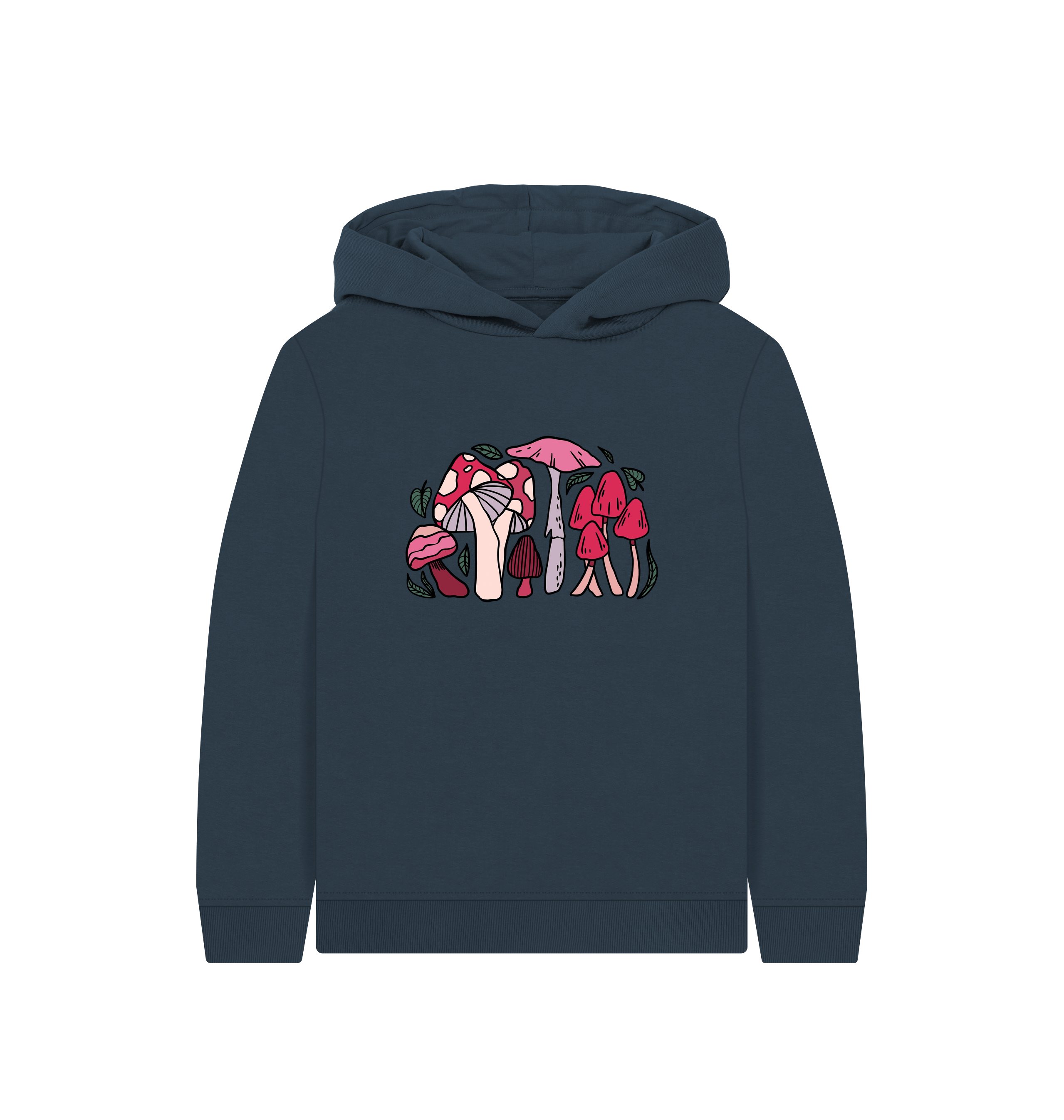 Navy Blue Printed Kids Hoodie Front