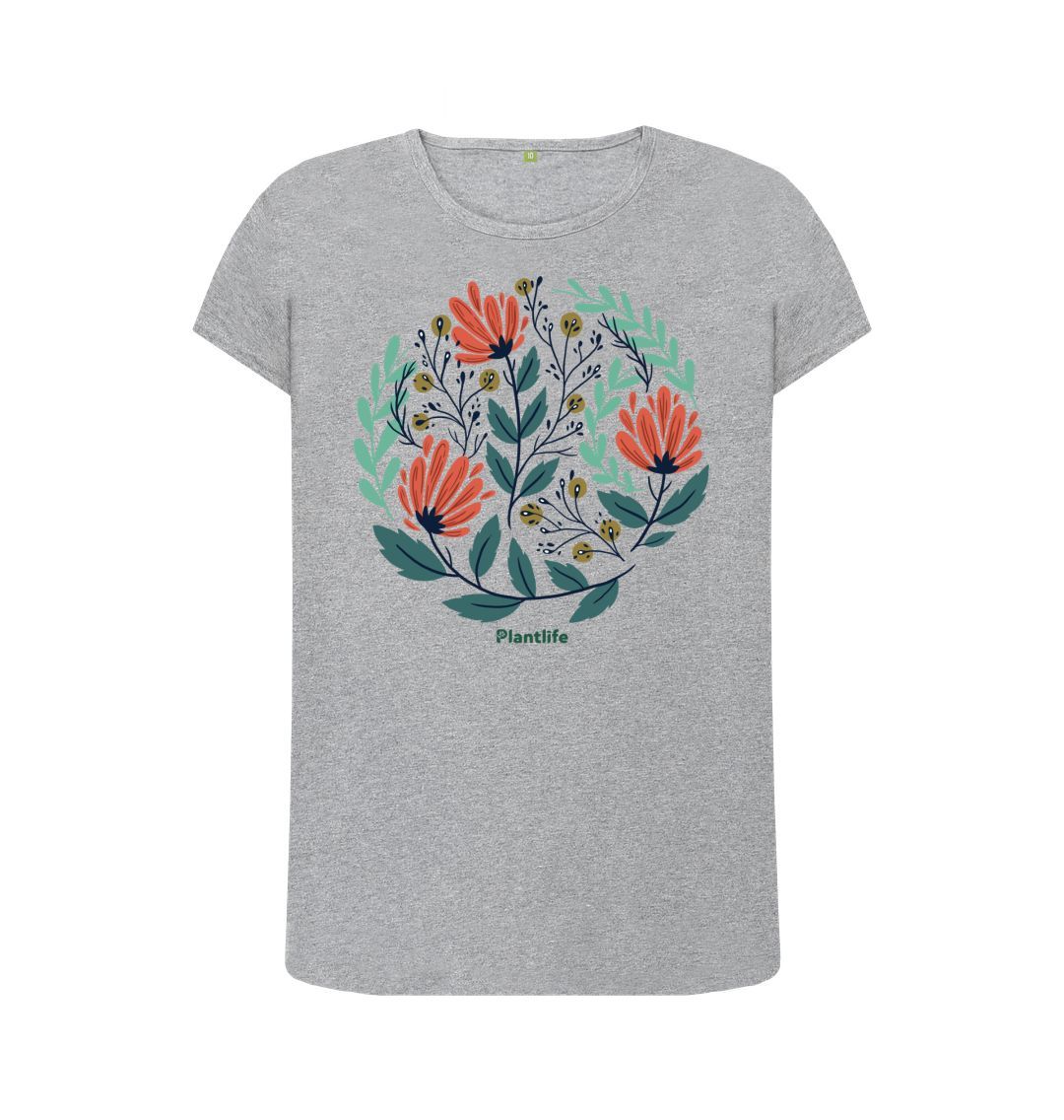 Athletic Grey Women's Flower T-Shirt
