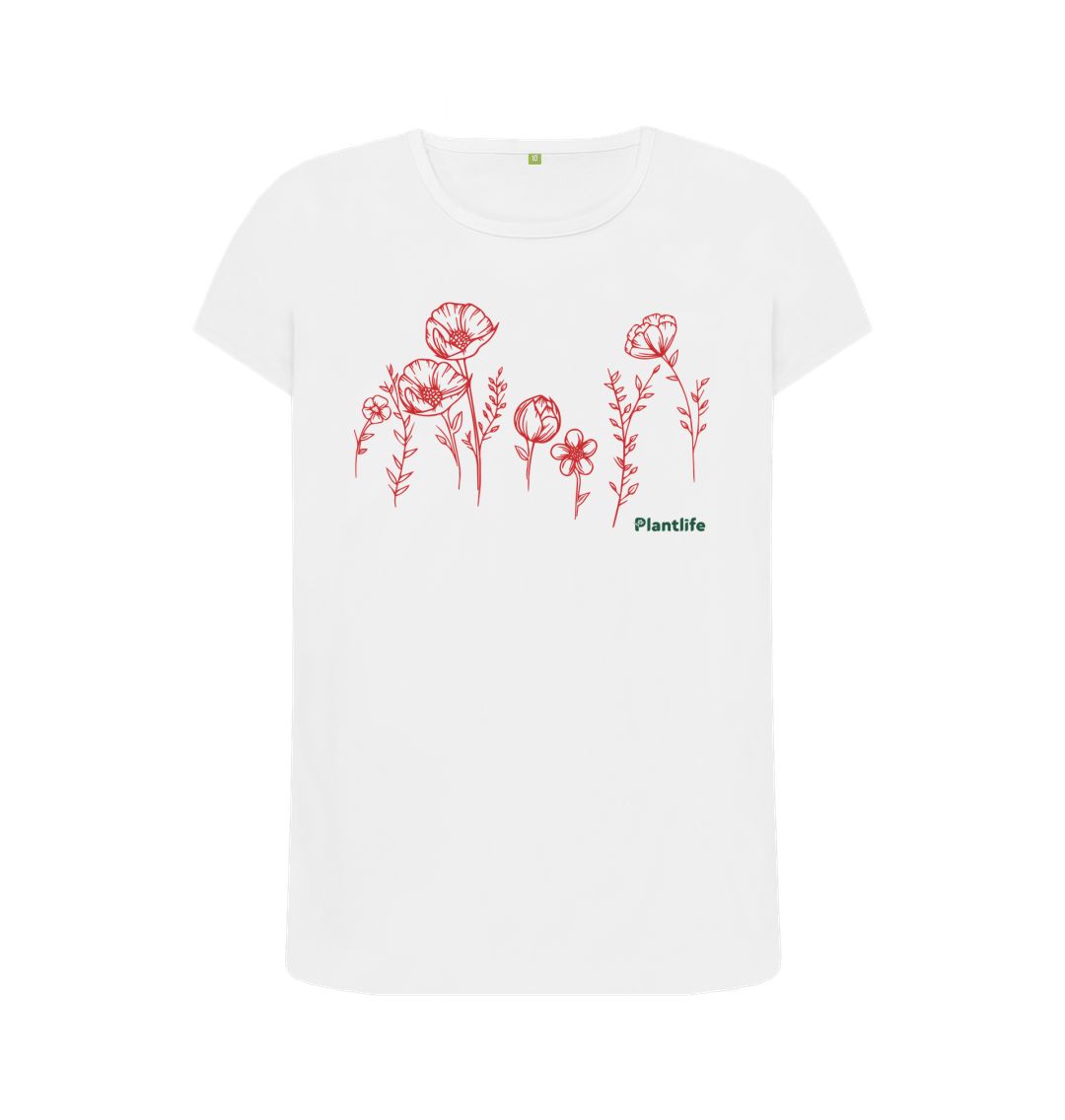 White Women's Wild Flower T-Shirt