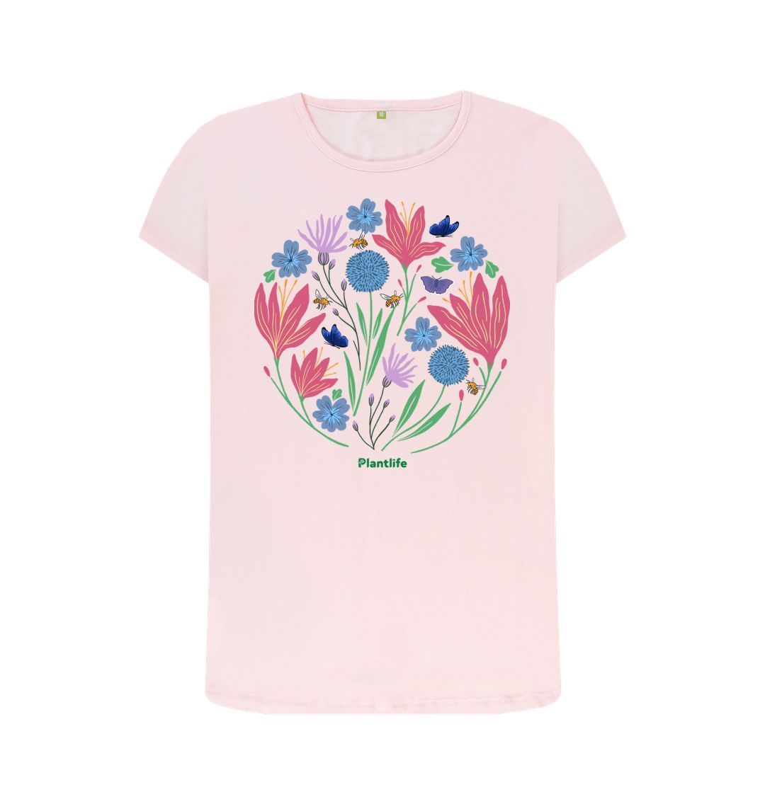 Pink Women's Bees and Butterflies T-Shirt